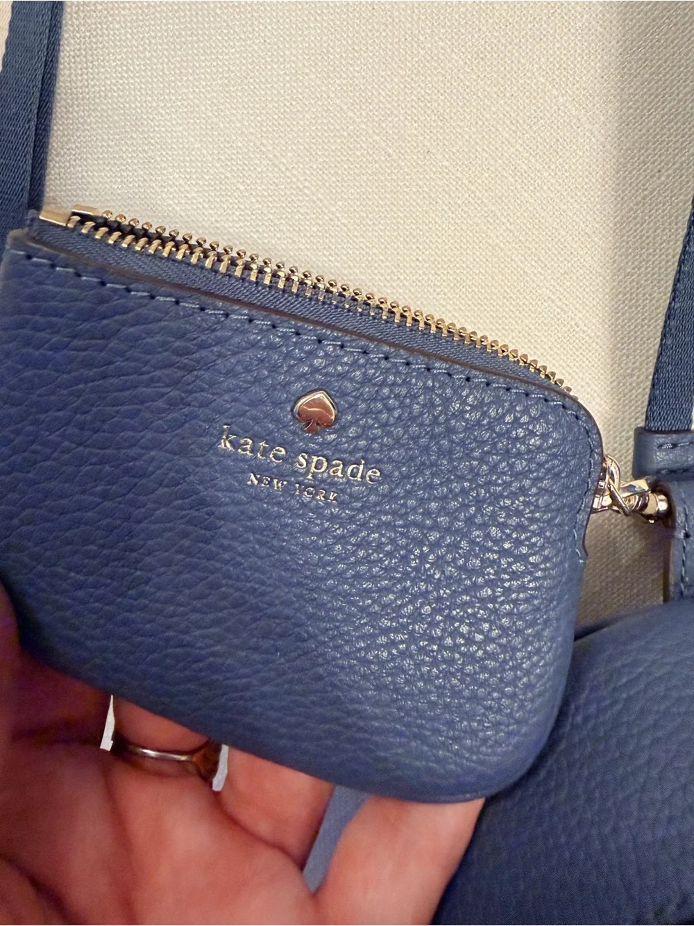 kate spade Navy Triple Crossbody Bag Set with Striped Strap